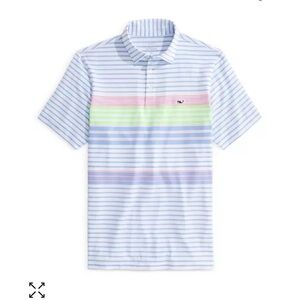 Vineyard Vines Sankaty Stretch Engineered Stripe Classic Fit Performance Polo